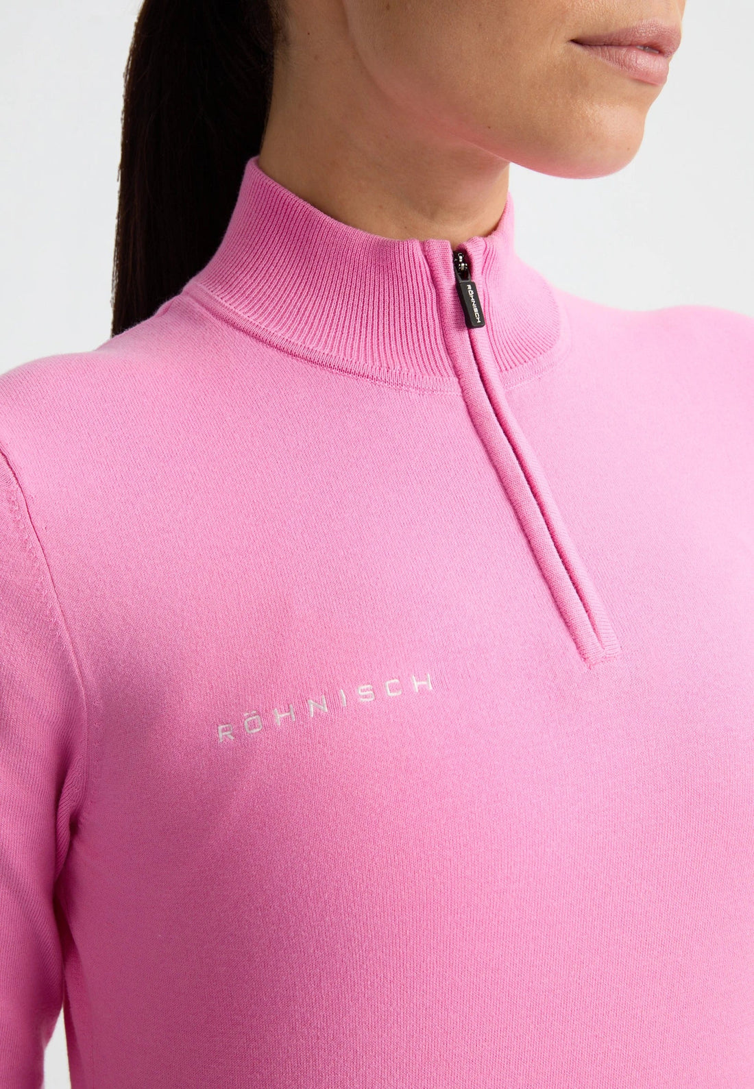 Kora Knitted Half Zip Fuchsia Pink